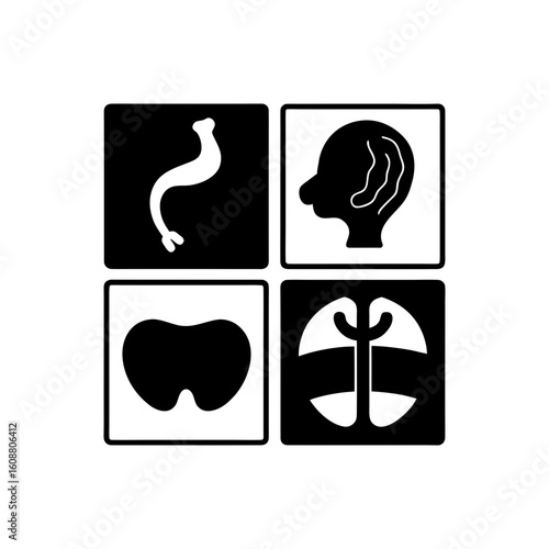 Minimalist Silhouette of a Human Heart medical health