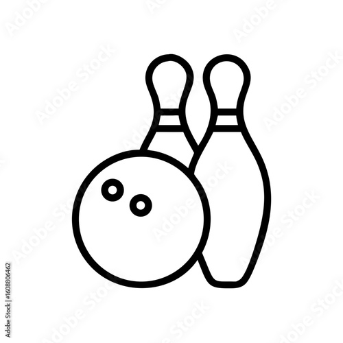 Icon of a bowling ball and pins representing the sport