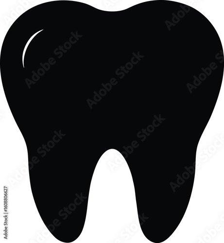 Molar Tooth Simple Black Silhouette Vector Illustration Dental Health Symbol