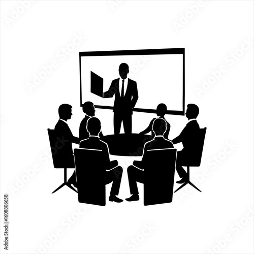 Business meeting presentation with audience boardroom