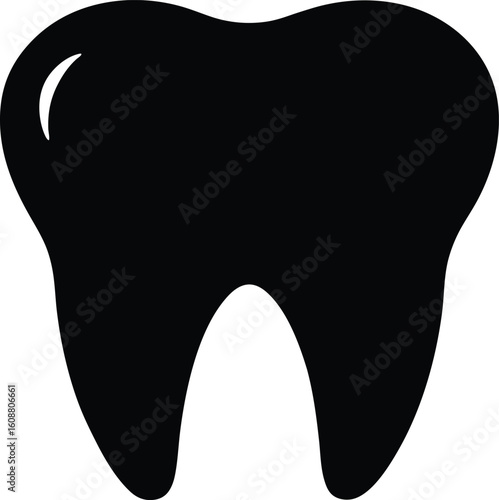 Molar Tooth Simple Black Silhouette Vector Illustration Dental Health Symbol