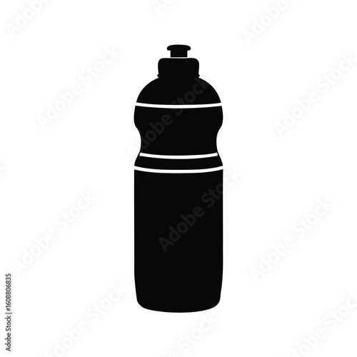 Silhouette of a reusable plastic water bottle for fitness and hydration