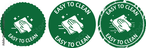 Hand wiping surface sparkling clean green white, green, white, hand, wiping, cloth, cleaning, sparkling, stars, easy to clean, circular, badge, icon, symbol, graphic, design, illustration, hygiene, ma