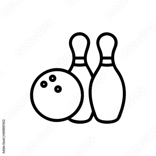 Icon of a bowling ball and pins representing the sport