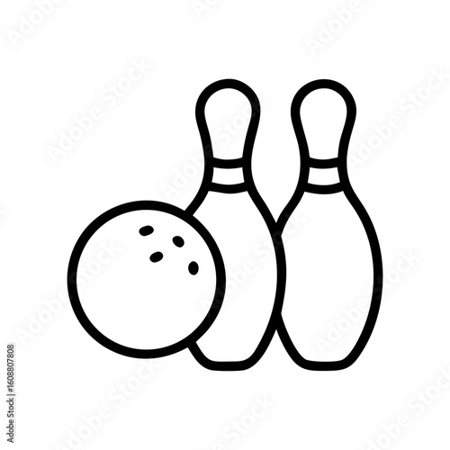 Icon of a bowling ball and pins representing the sport