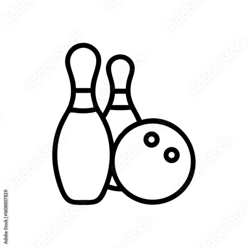 Icon of a bowling ball and pins representing the sport