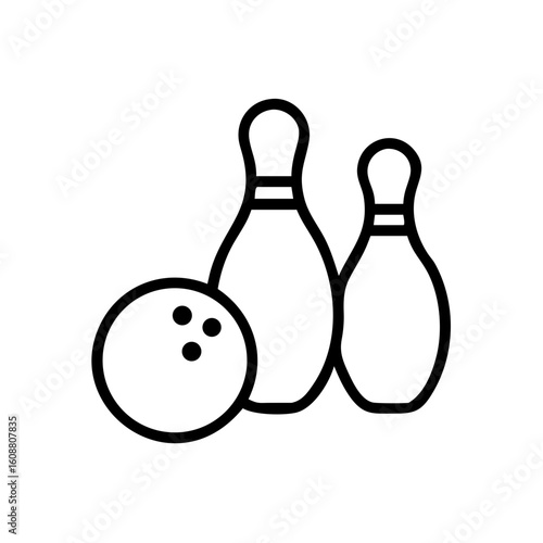 Icon of a bowling ball and pins representing the sport