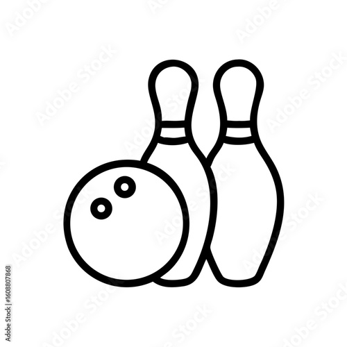 Icon of a bowling ball and pins representing the sport