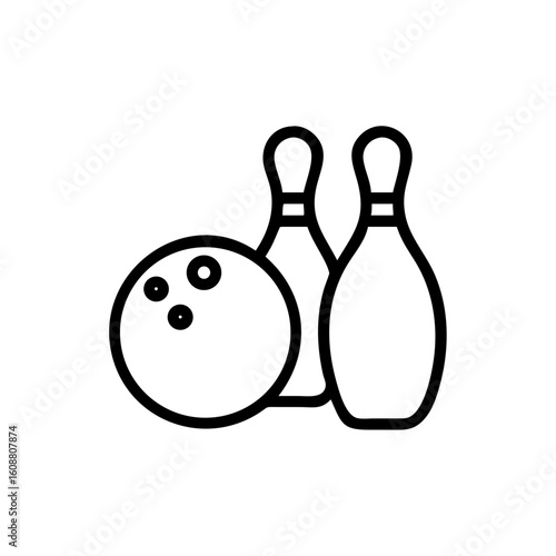Icon of a bowling ball and pins representing the sport