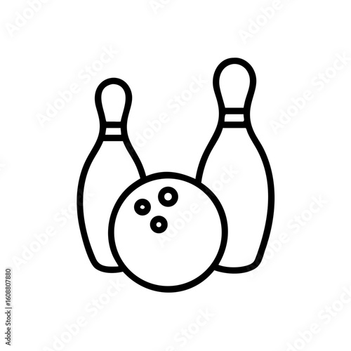 Icon of a bowling ball and pins representing the sport