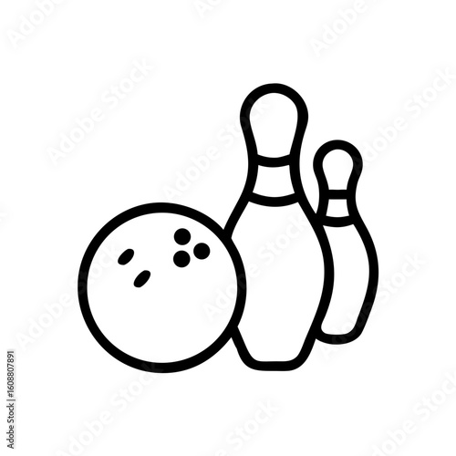 Icon of a bowling ball and pins representing the sport