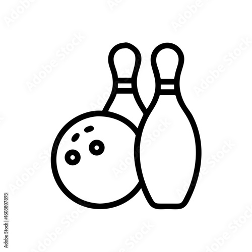 Icon of a bowling ball and pins representing the sport