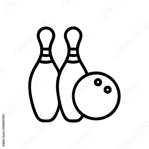 Icon of a bowling ball and pins representing the sport