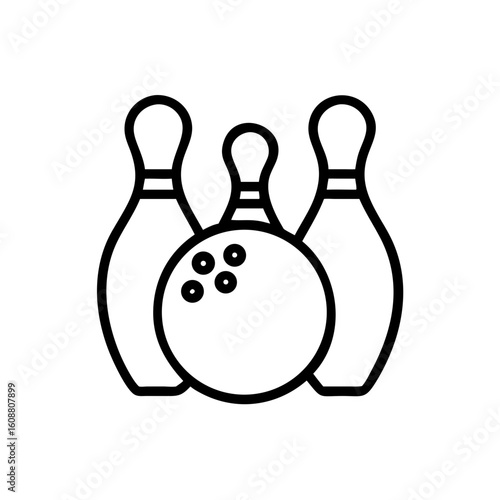 Icon of a bowling ball and pins representing the sport