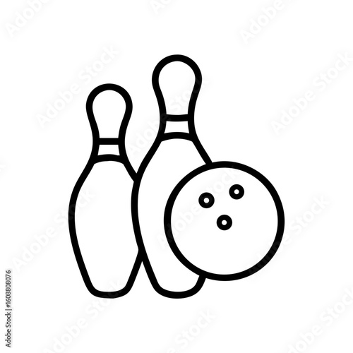 Icon of a bowling ball and pins representing the sport
