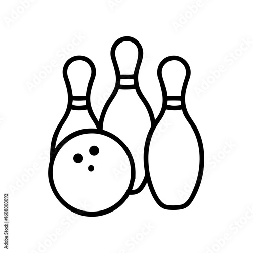 Icon of a bowling ball and pins representing the sport