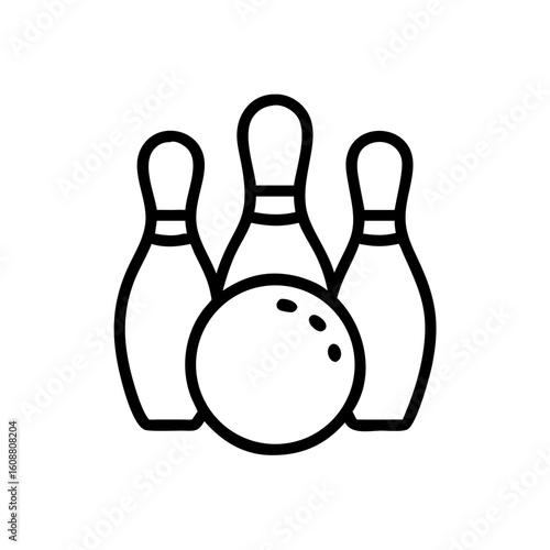 Icon of a bowling ball and pins representing the sport