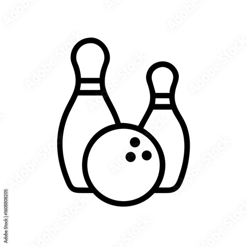 Icon of a bowling ball and pins representing the sport