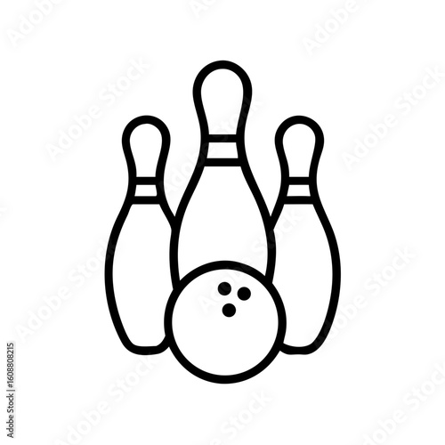 Icon of a bowling ball and pins representing the sport