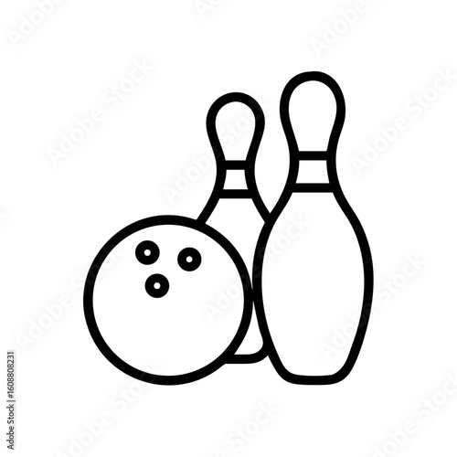 Icon of a bowling ball and pins representing the sport