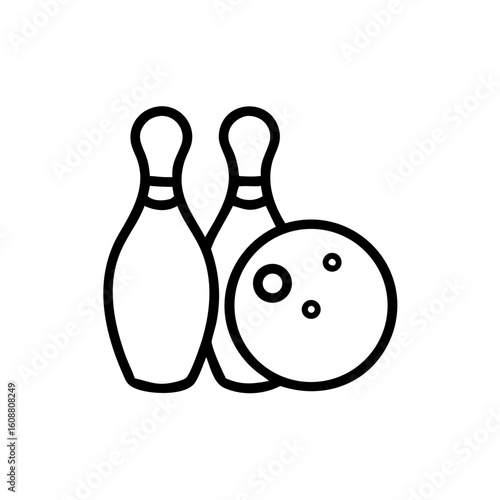 Icon of a bowling ball and pins representing the sport