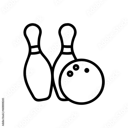 Icon of a bowling ball and pins representing the sport