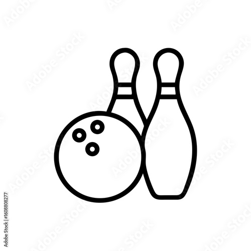 Icon of a bowling ball and pins representing the sport