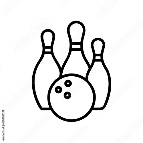Icon of a bowling ball and pins representing the sport