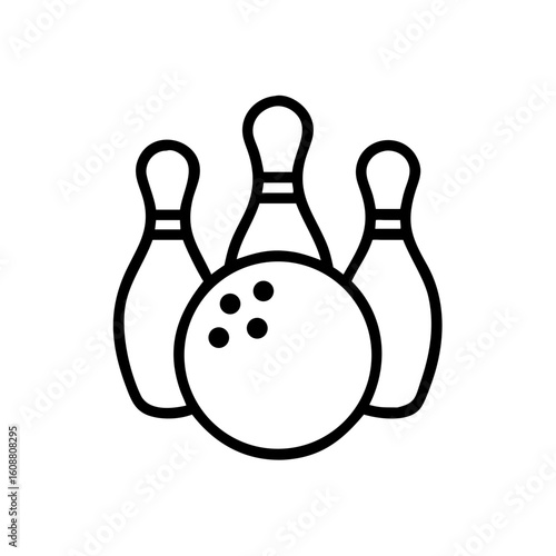 Icon of a bowling ball and pins representing the sport