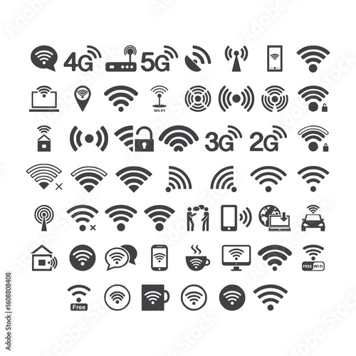 WiFi and Mobile Network Icon Set