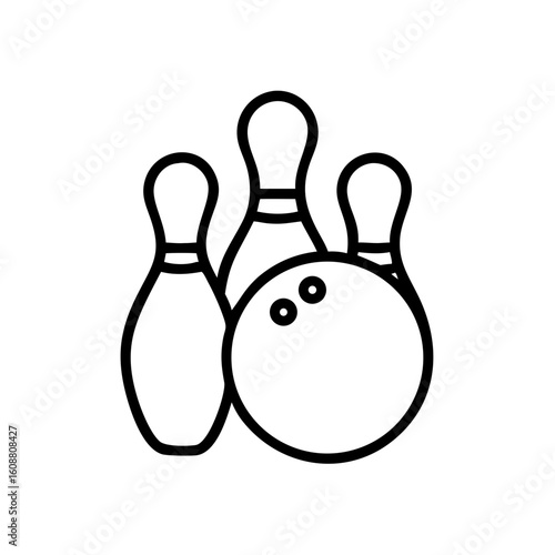Icon of a bowling ball and pins representing the sport