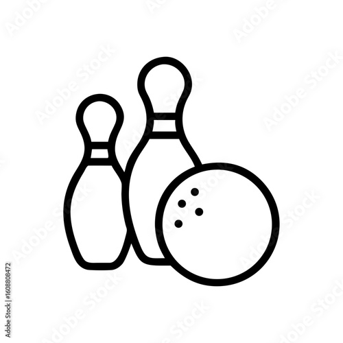 Icon of a bowling ball and pins representing the sport