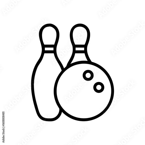 Icon of a bowling ball and pins representing the sport