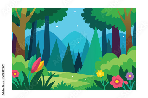 Vibrant Forest Clearing With Animated Wildflowers