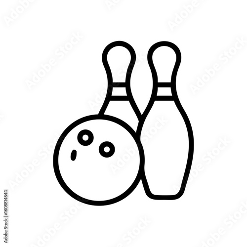 Icon of a bowling ball and pins representing the sport