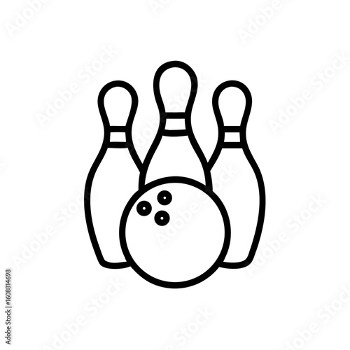 Icon of a bowling ball and pins representing the sport