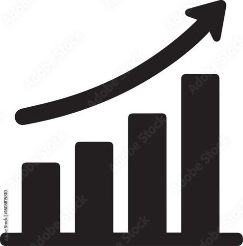 Revenue Icon – Black and White Minimalist Dollar and Bar Graph Vector Illustration