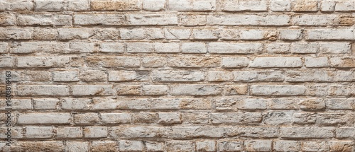 The rustic white brick wall with a timeless textured pattern.