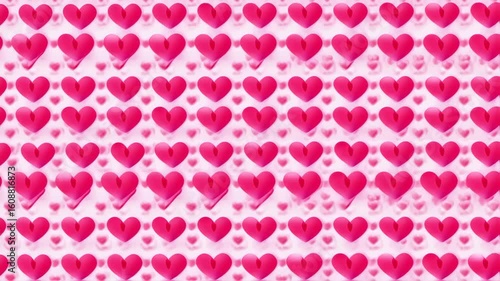 Repeating hearts on a light pink background