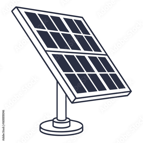 A solar panel is isolated on white background, representing clean and renewable energy technology