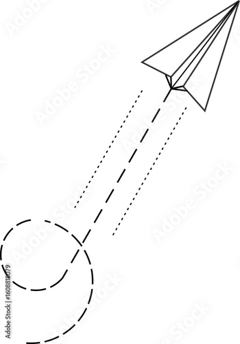 Paper Plane Dotted Line