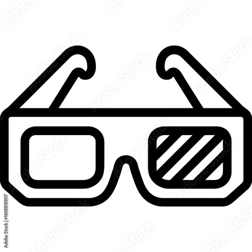 3d glasses outline icon vector