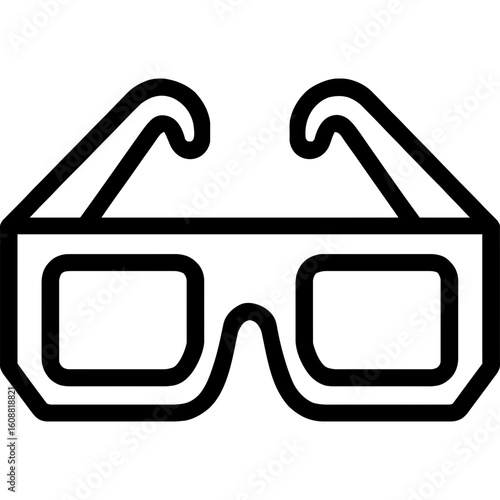 3d glasses outline icon vector