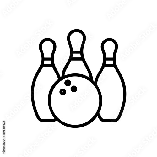 Icon of a bowling ball and pins representing the sport