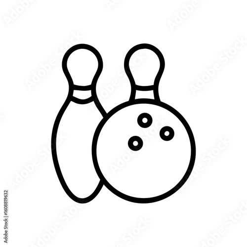 Icon of a bowling ball and pins representing the sport
