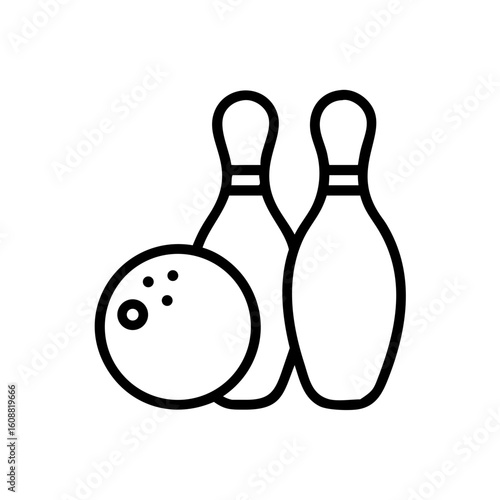 Icon of a bowling ball and pins representing the sport