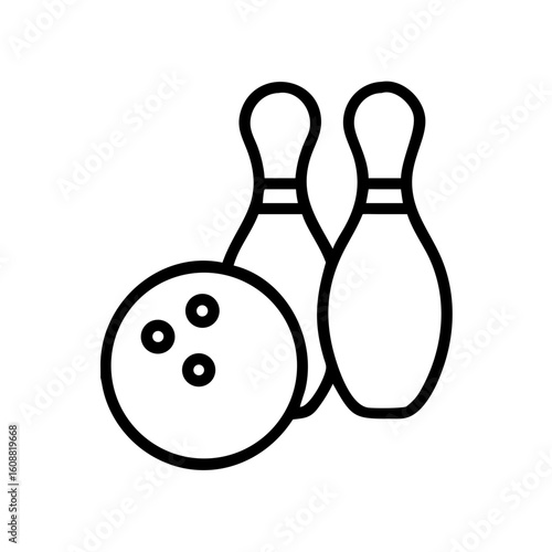 Icon of a bowling ball and pins representing the sport