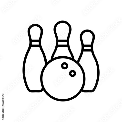 Icon of a bowling ball and pins representing the sport