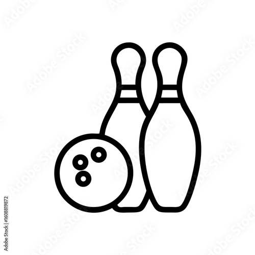 Icon of a bowling ball and pins representing the sport
