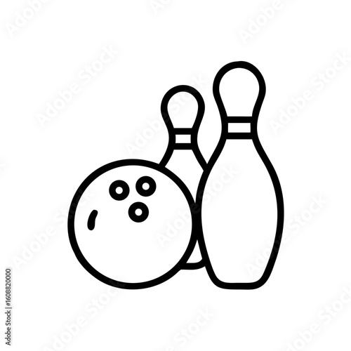Icon of a bowling ball and pins representing the sport